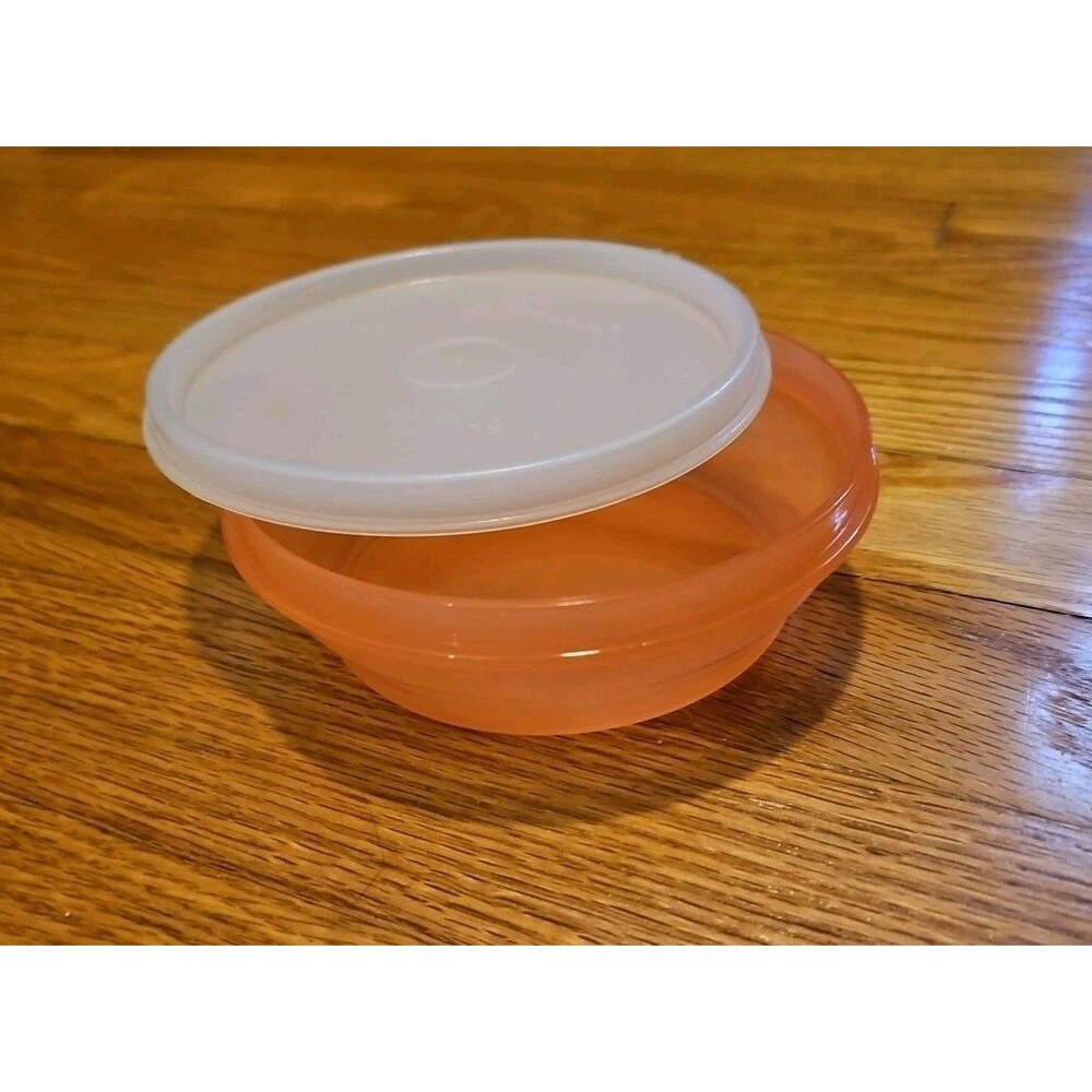 Orange Tupperware Stuffables Bowl 5422A-7 With Sheer Lid 1928-1